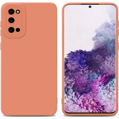 Afbeelding van Cadorabo Hoesje geschikt voor Samsung Galaxy S20 in FLUID LICHT ORANJE Beschermhoes TPU silicone Cover Case