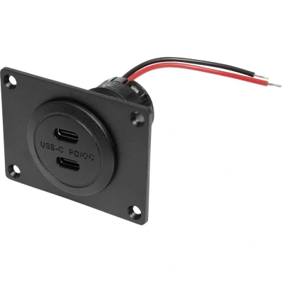 Afbeelding van ProCar Power USB C Doppelsteckdose PD/QC ohne LED mit Montageplatte dubbele stekkerdoos zonder met montageplaat Stroombelasting (max.): 3