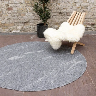 Afbeelding van Buitenkleed Marble Grijs/wit dubbelzijdig EVA Interior Rond 200 Ã ̃