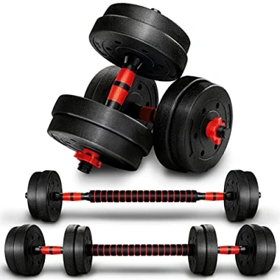 Afbeelding van RE:SPORT 2 in 1 halterset, 15 kg, verstelbare korte halter en lange halter, stersluitingen verbindingsbuis