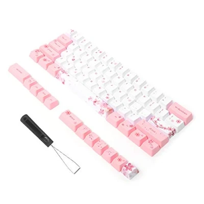 Afbeelding van 73 universele keycaps met schattig patroon voor mechanisch computertoetsenbord, PBT custom design sublimatie kit gamingtoetsenbord, vrienden(6064 Kers)