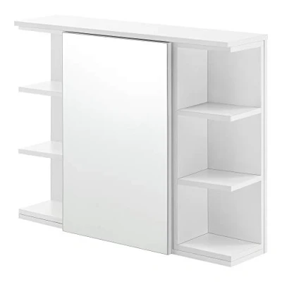 Afbeelding van Badkamerkast met spiegel spiegelkast 64x80x20 cm wit