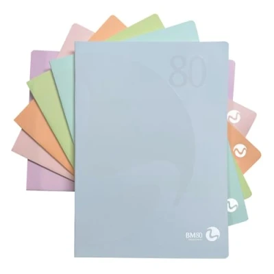 Afbeelding van BM BeMore Color 80 Pastel 0121001 Notitieboek, A4, liniatuur C, lijnen met randen voor 4e en 5e klas, papier g/m², verschillende kleuren, verpakking van 12, 10 stuks