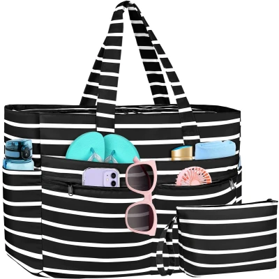 Afbeelding van Unyqoos® XXL Opvouwbare Waterdichte Strandtas voor Dames met Ritssluiting en Meerdere Vakken