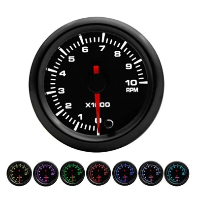 Afbeelding van ETOPARS 2&quot; 52mm Toerenteller Meter Auto Motor Digitaal Wit 7 Kleuren Indicator RPM Elektrische Gauge Rook Tint Len Wijzer