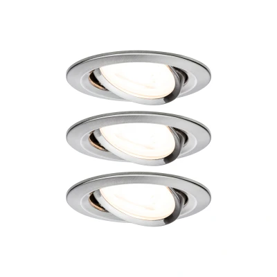Afbeelding van Paulmann LED inbouwspot Nova 6,5W GU10 staal Ø84mm 3 spots
