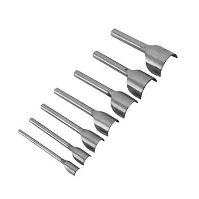 Afbeelding van GLOGLOW 7 Stks/set Lederen Craft Tool Boog vormige Punch Gereedschap Snijden Ambachten Riem End Cutter Naaien (10 40mm)