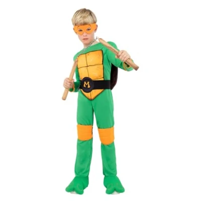 Afbeelding van Funidelia Michelangelo Kostuum De Schildpadden Ninja voor jongens kinderen Accessoire verkleedkleding en rekwisieten Halloween, carnaval &amp; feesten Maat 13 15 jaar