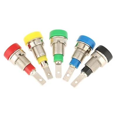 Afbeelding van 5 stuks banaanstekkers bus 2 mm banaanbus poolklem gemengde kleur bananenstopcontact jack voor paneelmontage testpunten