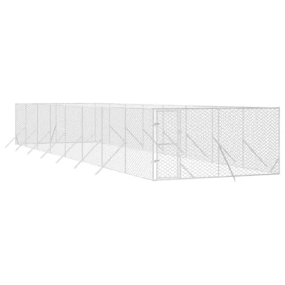 Afbeelding van vidaXL Hondenkennel voor buiten 4x16x2 m gegalvaniseerd staal zilver