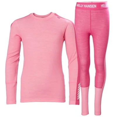 Afbeelding van Helly Hansen Unisex Kids Jr Lifa Merino Midweight Set Baselayer Set, 068 Suiker Roze, 14 jaar