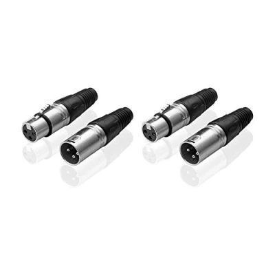 Afbeelding van Sienoc XLR Connector 3Pin Mannelijke + Vrouwelijke Plug Adapter MIC Microfoon Audio Kabel 2Paar