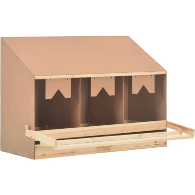 Afbeelding van Kippenlegkast 3 compartimenten 93x40x65 cm massief grenenhout