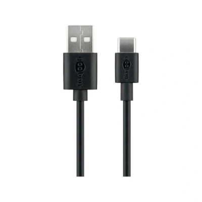 Afbeelding van USB A naar C kabel 0.5 meter 2.0 (Zwart)