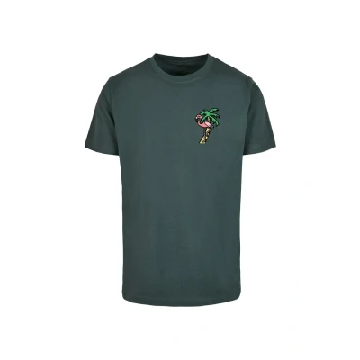 Afbeelding van Mister TEE Flamingo Tshirt print, Heren, Maat: Large, Bottlegreen