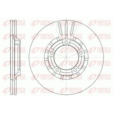 Afbeelding van REMSA Remschijf Vooras 255, 255mm 20mm 5 Geventileerd 6437.10 MB238495,MB316582,DCA643710 Remschijven