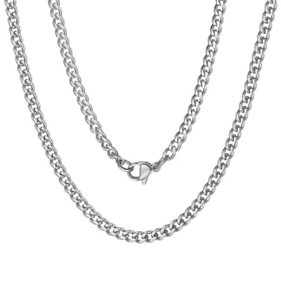 Afbeelding van Fako Bijoux® Schakelketting Staal RVS Gourmette Cuban Link 4.5mm 55cm Zilverkleurig