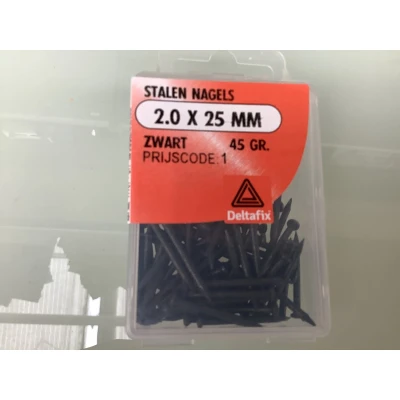 Afbeelding van Deltafix Stalen Nagels 2.0x25mm Zwart 45 Gr.