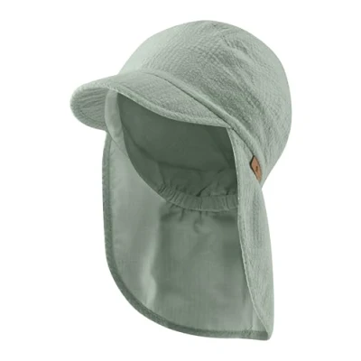 Afbeelding van Sterntaler Peaked cap met nekbescherming textuur steengroen