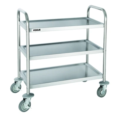 Afbeelding van Vogue RVS serveerwagen 3 plateaus S 82,5(h) x 71(b)cm