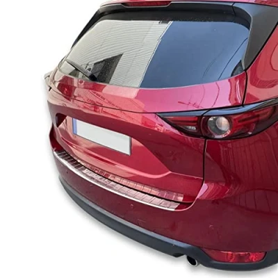 Afbeelding van Bumperbescherming roestvrij staal, chroom, compatibel met Mazda CX 5 II, vanaf bouwjaar 2017, afkanting, premium kwaliteit van RECAMBO