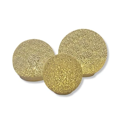 Afbeelding van Provance Set van 3 led bollen, decoratie, diameter 8 cm, 12 15 warm wit licht, op batterijen, kunststof binnenverlichting, wit, decoratie voor woonkamer