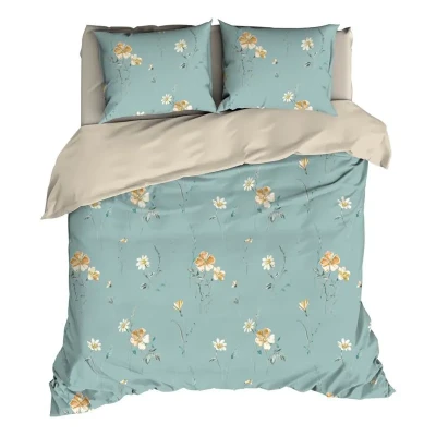 Afbeelding van Dekbedovertrek Satin d&#039;Or Zabina Aquablue Satijn 240 x 200 / 220 cm Lits Jumeaux