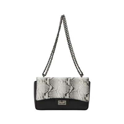 Afbeelding van faina FLAP Handtas, Dames, Maat: One Size, Black white