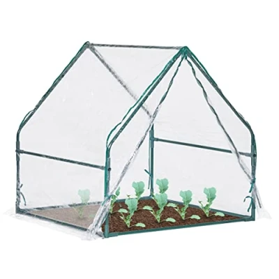 Afbeelding van Relaxdays kweekkas met deur pvc folie foliekas ritssluiting transparant