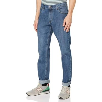 Afbeelding van Wrangler heren Authentic Regular Jeans,blauw (Blua Mid Stone),30W / 30L