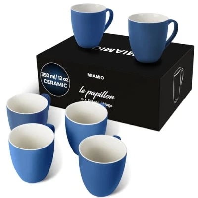 Afbeelding van Le Papillon collectie koffiekopjes, 6 x 350 ml, blauw m