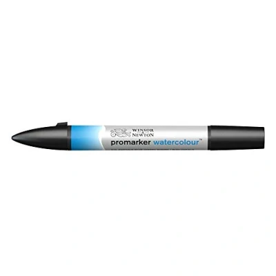 Afbeelding van Winsor &amp; Newton 0201515 Aquarelmarker 2 punten, penseel en fijne punt, lichtecht, hoog gepigmenteerde aquarelverf voor kalligrafie, tekeningen Water Colour Marker, Phthalo Blue (Green Shade)