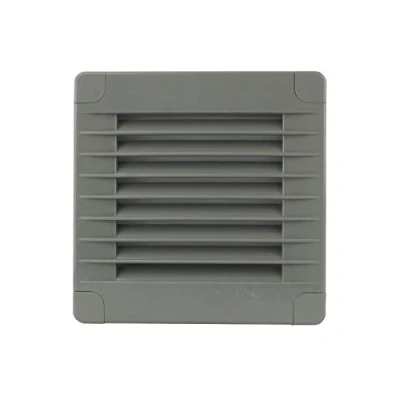 Afbeelding van VONLIS® Ventilatierooster, afvoerluchtrooster, lamellenrooster, kunststof, hoekig, 100 x mm, grijs