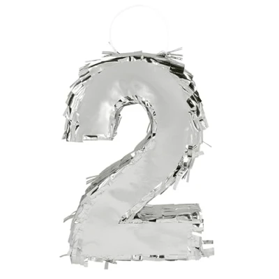Afbeelding van Boland Piñata &#039;2&#039; Zilver 2 Verjaardag, Kinderfeestje, Themafeest