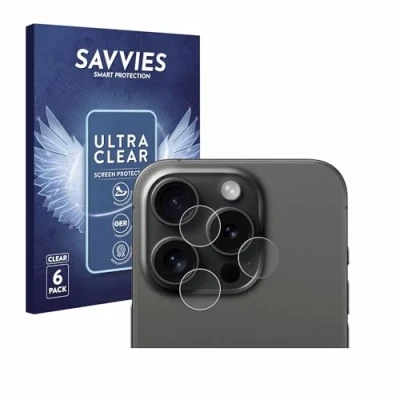 Afbeelding van Savvies (6 Stuks) Schermbeschermer voor Apple iPhone 15 Pro (ALLEEN Camera Lens) Screen Protector Ultra Transparant