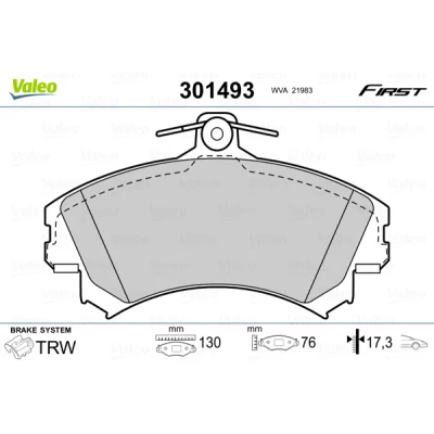 Afbeelding van Valeo Remblokset 301493