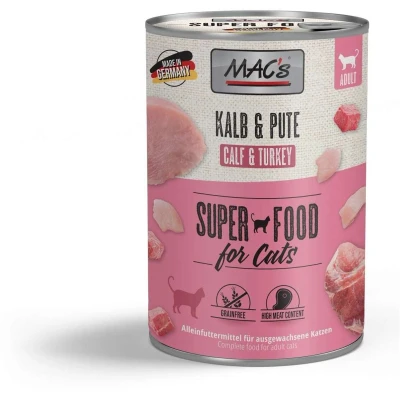Afbeelding van 6x400g Kalf en Kalkoen MAC&#039;s Kattenvoer