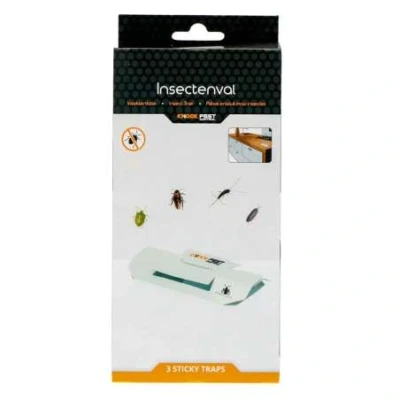 Afbeelding van Knock Pest Control Insectenval 20,5 x 10 2,5 cm L voor Kruipende Insecten Kakkerlakken, Pissebedden, Zilvervisje, papiervisjes Speciale Lokstof Met Kleefstrip 3 Kleefvallen