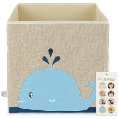 Afbeelding van bieco Opbergdoos walvis, natuur 32 cm