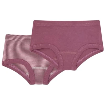 Afbeelding van loud + proud Dubbelpak voor meisjes, fijne rib van biologisch katoen en GOTS gecertificeerde panty, grape, 122 128