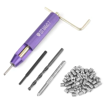 Afbeelding van Kit de Réparation des Filetage, 50Pcs Fil Enroulé Hélicoïdal Inserts Filetés en Acier Inoxydable Set M4 x 2D Outil d&#039;Installation Jeu Foret
