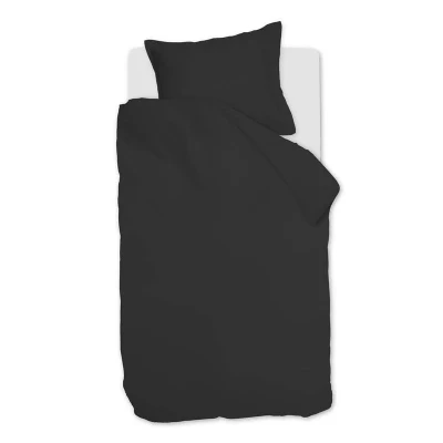 Afbeelding van Dekbedovertrek Ambiante Satin Uni Zwart Satijn 140 x 200 / 220 cm 1 Persoons