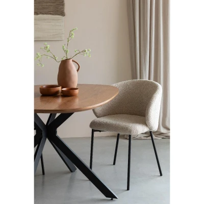 Afbeelding van Puur Eliot eetkamerstoel off white Stof