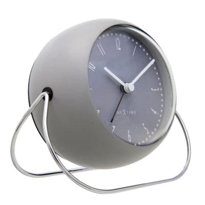 Afbeelding van Wekker NeXtime Bubble alarm clock 11x8cm grijs metaal