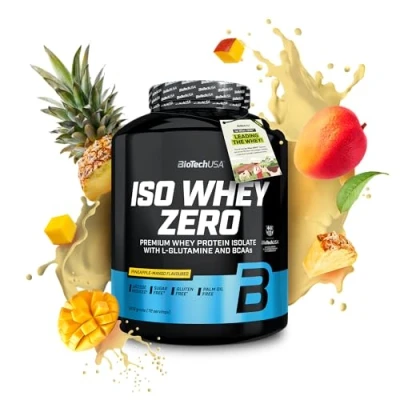 Afbeelding van BioTechUSA Iso Whey Zero Premium Protein Isolate Grass Fed Enzyme Free Sugar and Gluten free, 1816 g, Ananas Mango