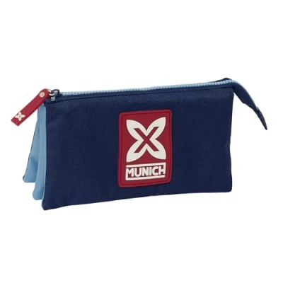 Afbeelding van Pennenetui met 3 vakken Munich Royal Blauw 22 x 12 cm