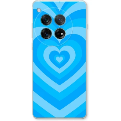 Afbeelding van Case Company® hoesje geschikt voor OnePlus 12r Hart Blauw Soft Cover Telefoonhoesje Bescherming aan alle Kanten en Schermrand