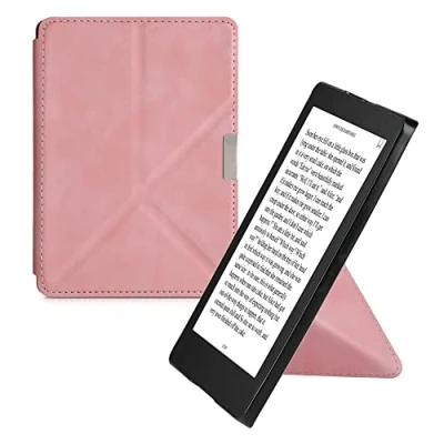 Afbeelding van kwmobile e reader hoesje compatibel Met Kobo Aura Edition 2 hoes standaard Ereader cover van kunstleer In oudroze