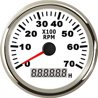 Afbeelding van ELING REV Waterdichte toerenteller met uurteller, 0 7000 omw/min, 85 mm, 9 32 V, achtergrondverlichting