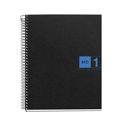 Afbeelding van Miquelrius Notitieboek The Original, A5, 80 vellen à 70 g/m² en 1 gekleurde strip, geruit, 5 mm, 2 gaten, deksel van polypropyleen, zwart/blauw